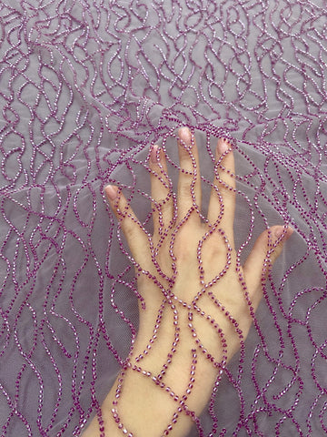 Dantela Couture Pudra cu Siraguri din Margele