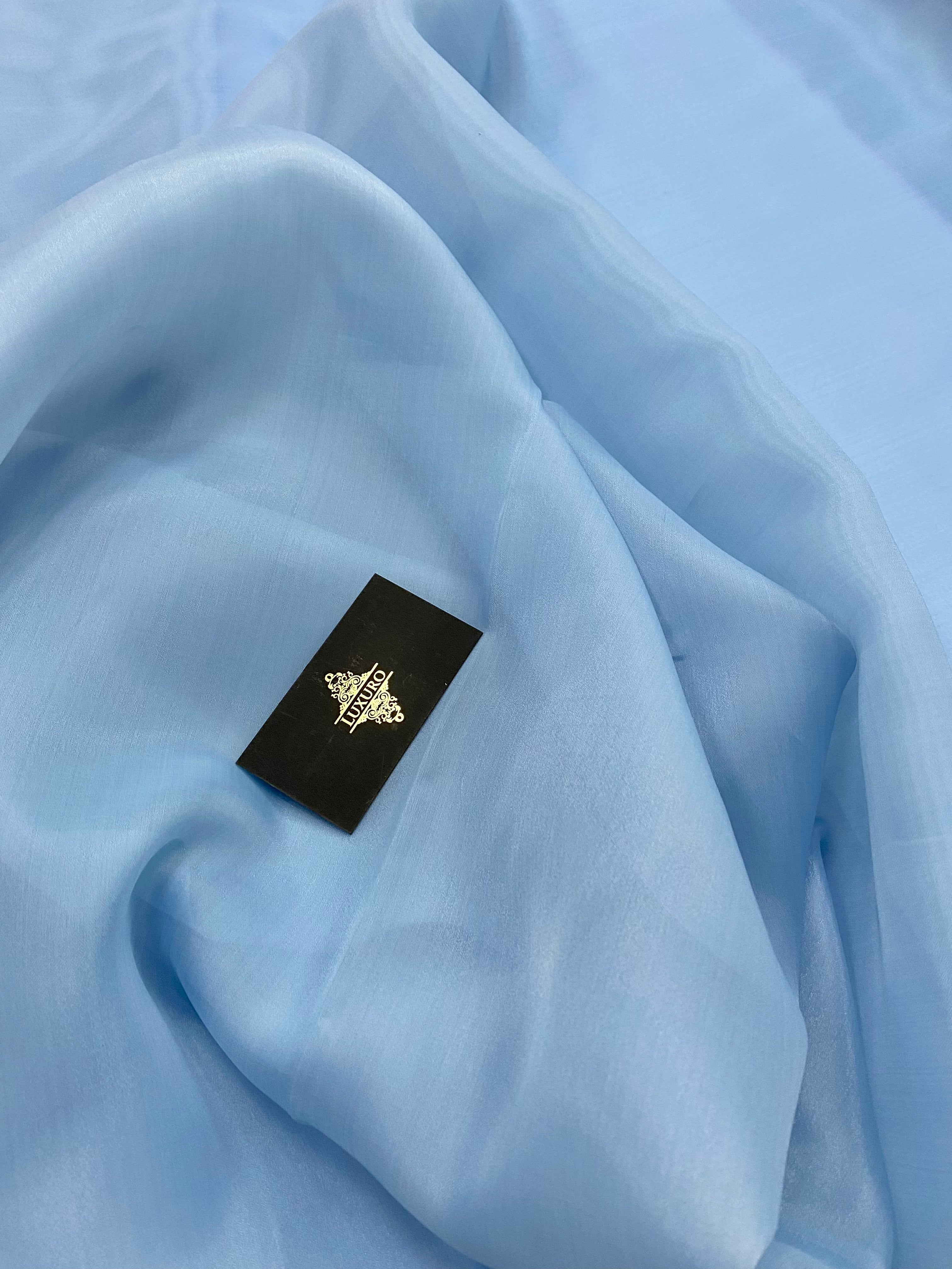 Organza gyöngyházkék - 3 m szélesség