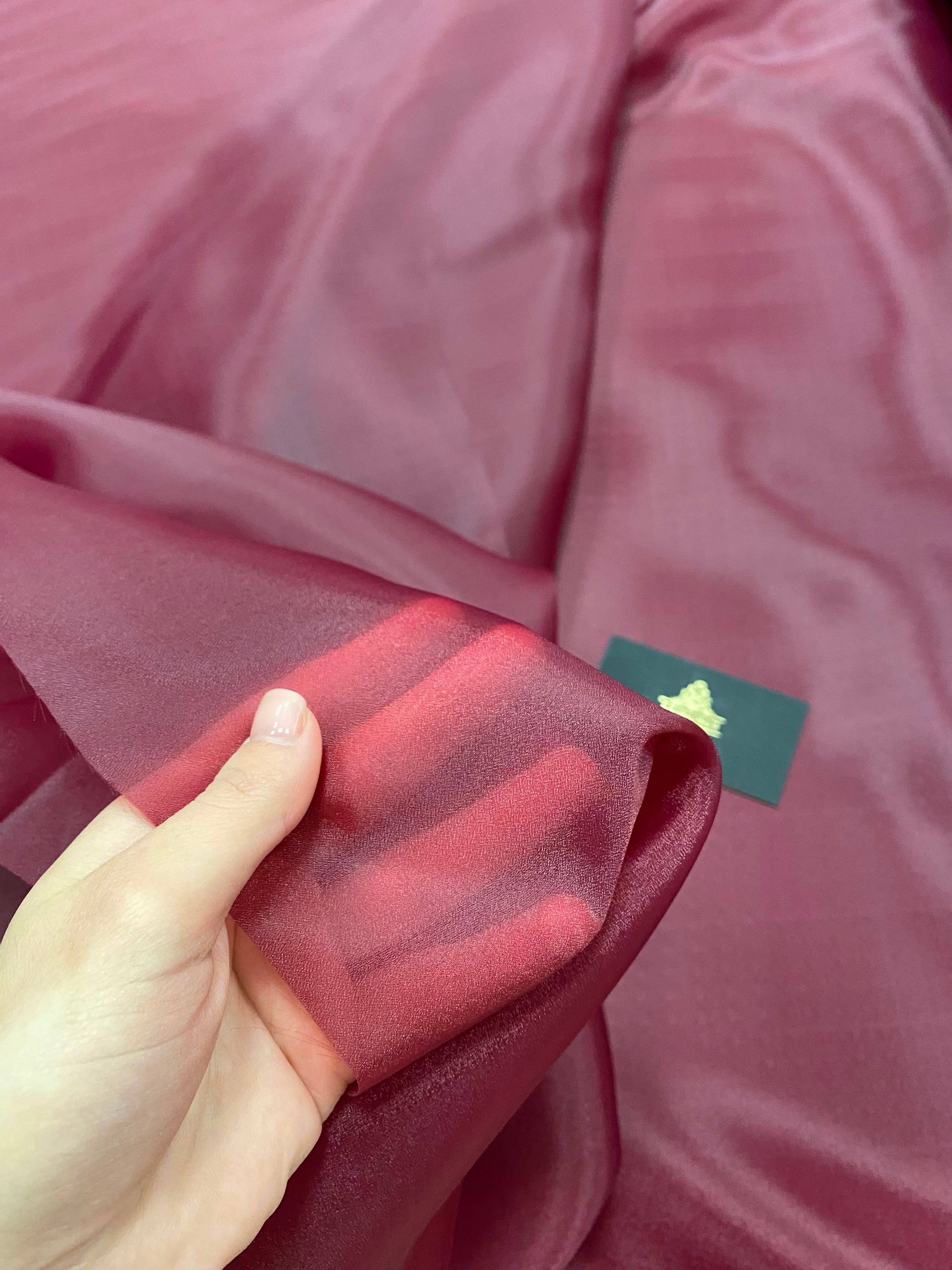 Organza gyöngyház Bordeaux - 3 m Szélesség