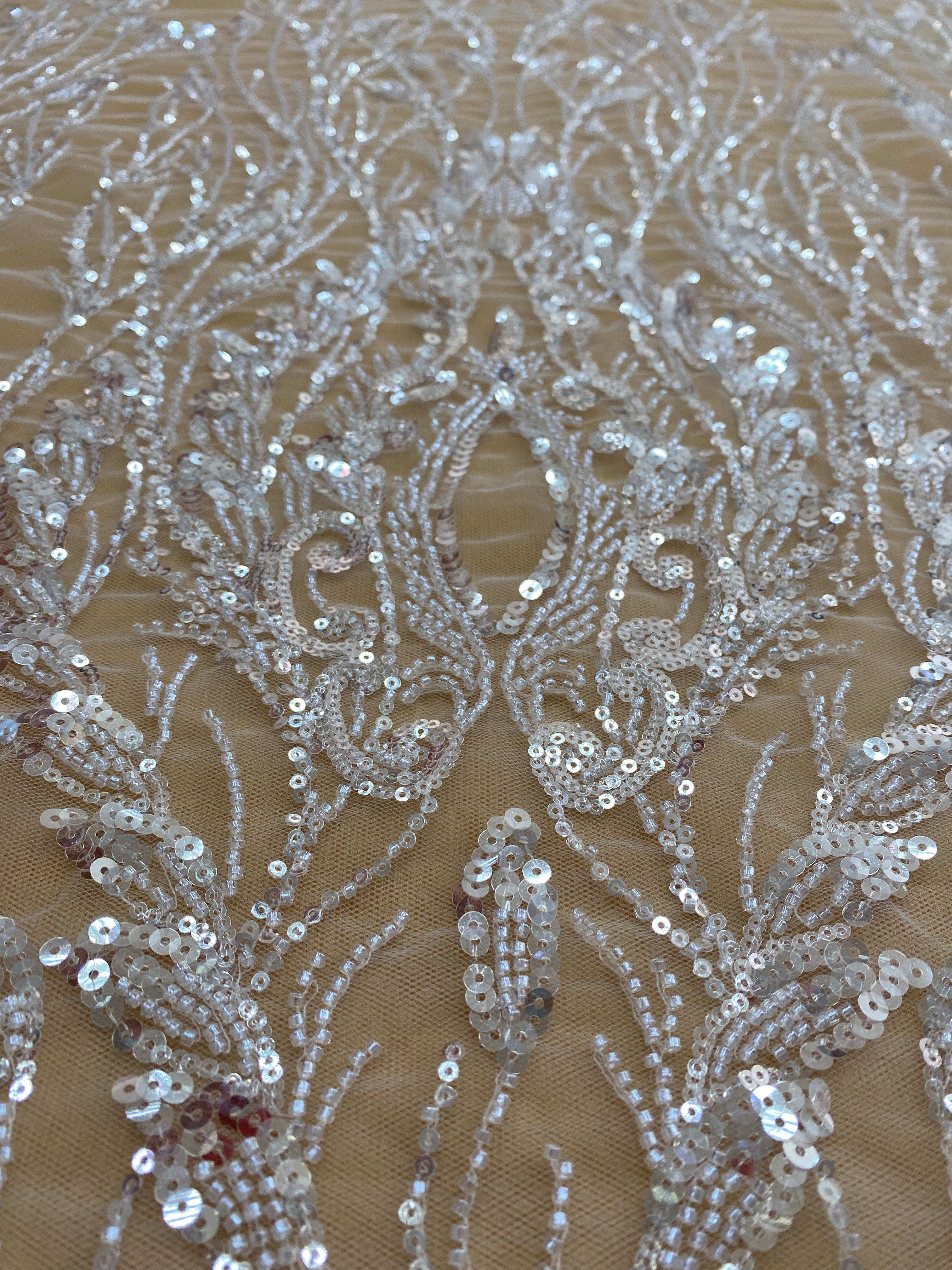 Dantela Couture Diamond Geometriai Modell, Gyöngyökkel és Flitterekkel