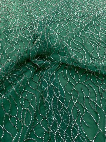 Dantela Couture Smaragdzöld gyöngysorokkal