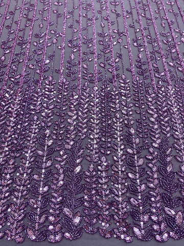 Dantela Couture Por, Lineáris és Levélmintás, Gyöngyökkel és Flitterekkel