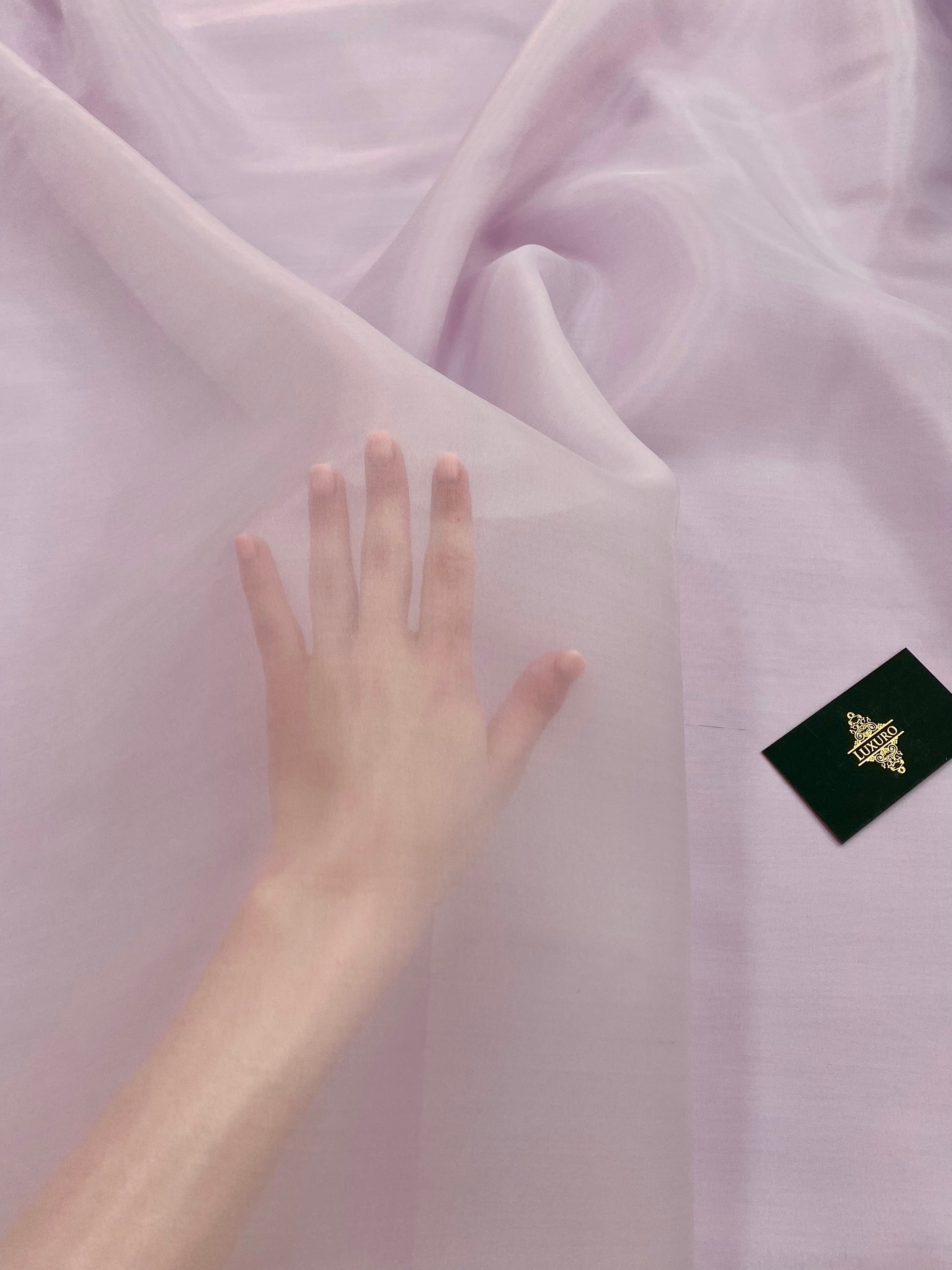 Organza Gyöngyházfényű Világos Levendula - 3 m Szélesség