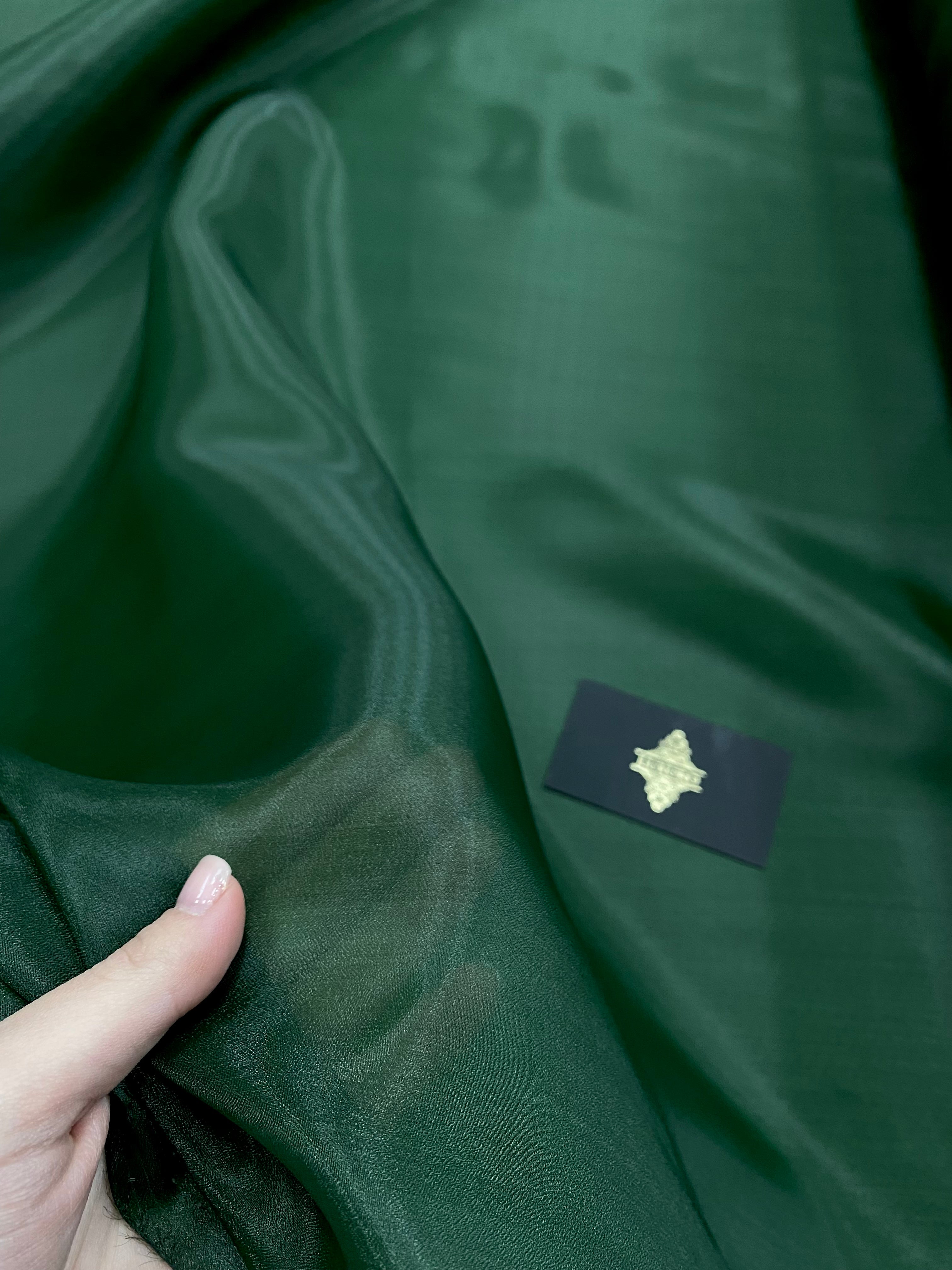 Sötétzöld gyöngyház organza - 3 m szélesség