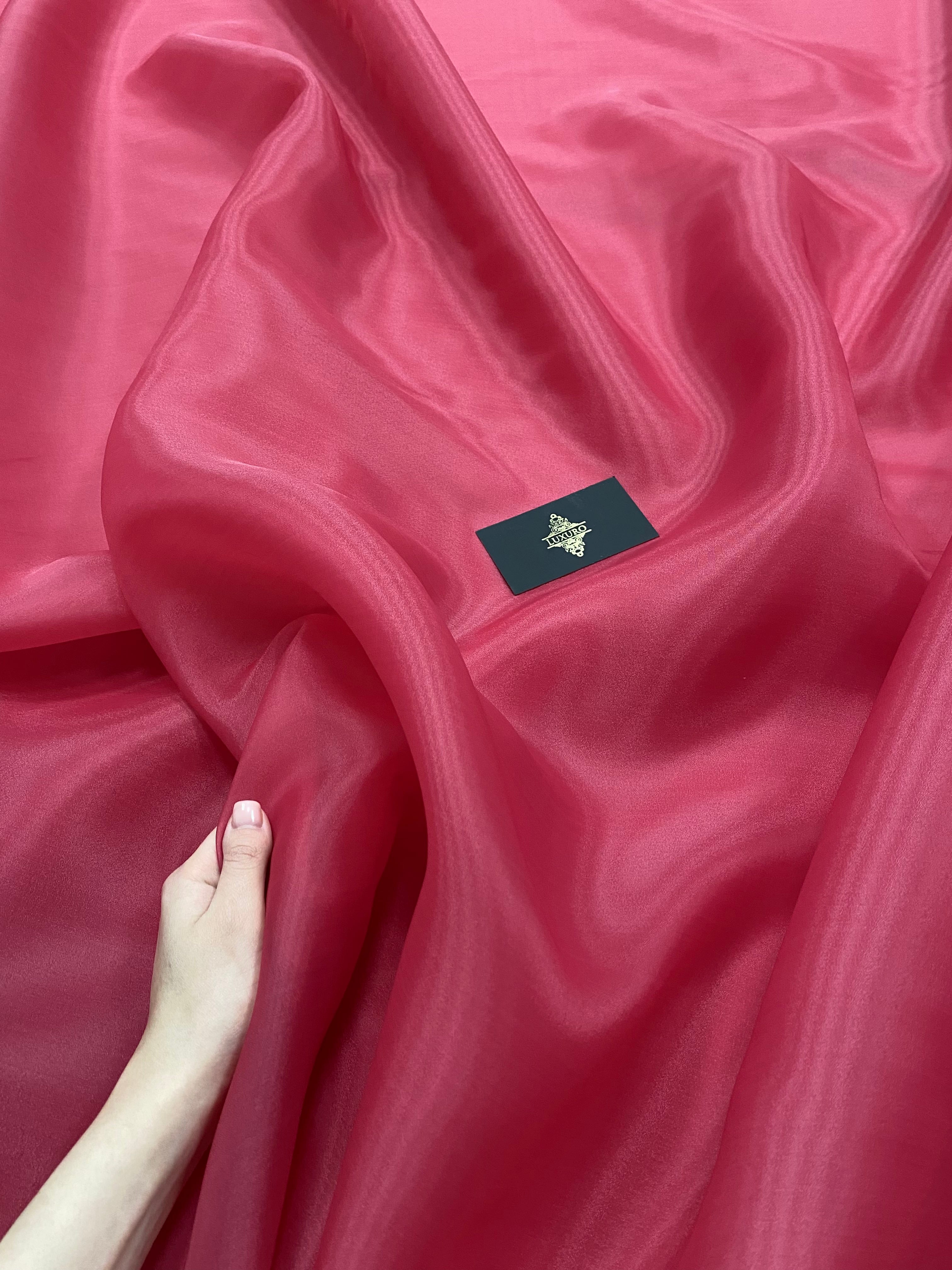 Organza Gyöngyházvörös Világos - 3 m Szélesség