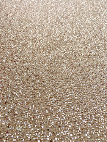 Dantela Couture Auriu Rose cu Model General, cu Margele si Paiete