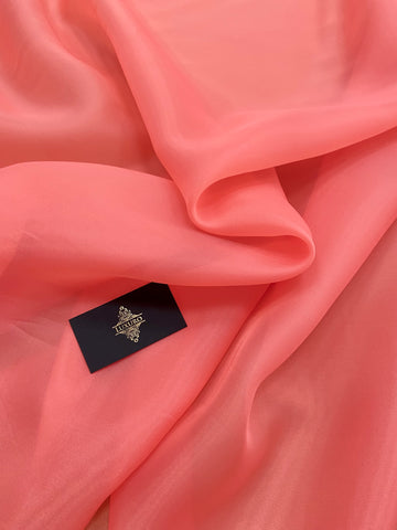 Organza Korallszínű Gyöngyházfényű - 3 m Szélesség