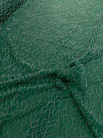 Dantela Couture Smaragdzöld gyöngysorokkal