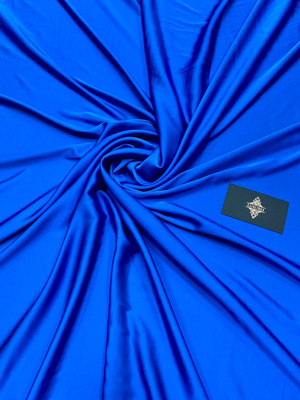 Szatén elasztikus prémium királykék színű