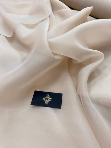 Organza világos bézs gyöngyház - 3 m szélesség