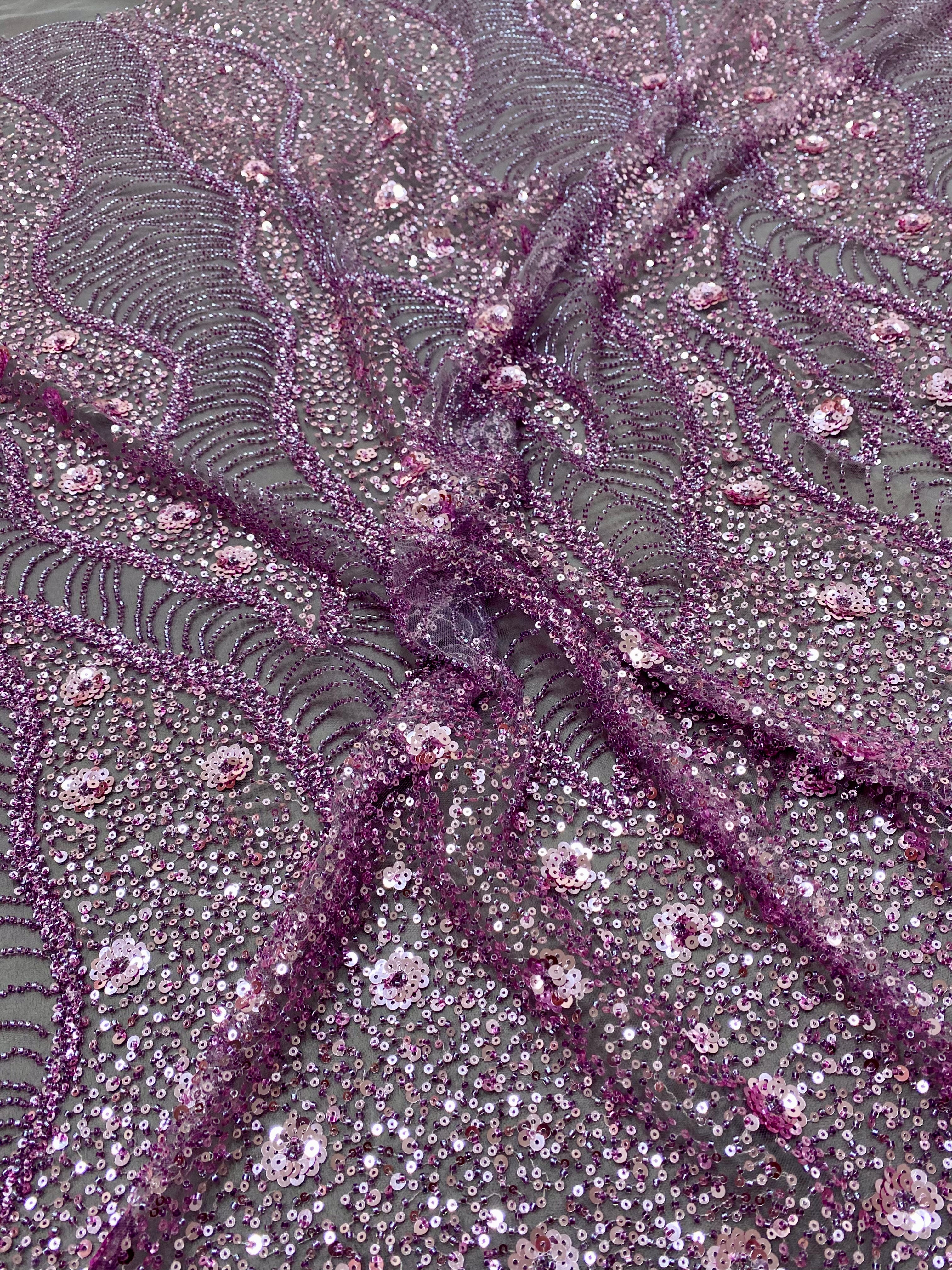 Dantela Couture Geometriai Mintás és Virágos Por, Gyöngyökkel és Flitterekkel