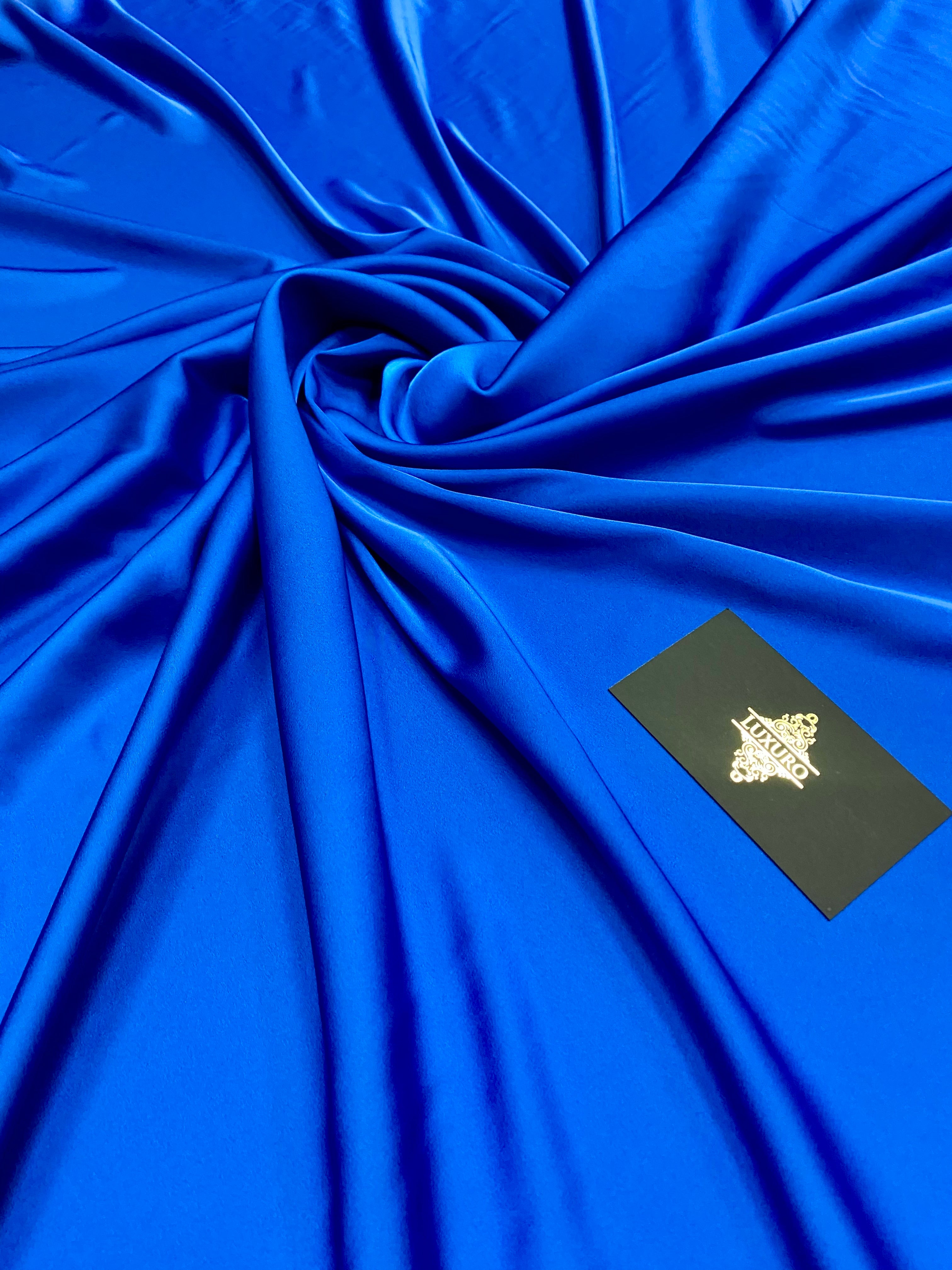 Szatén elasztikus prémium királykék színű