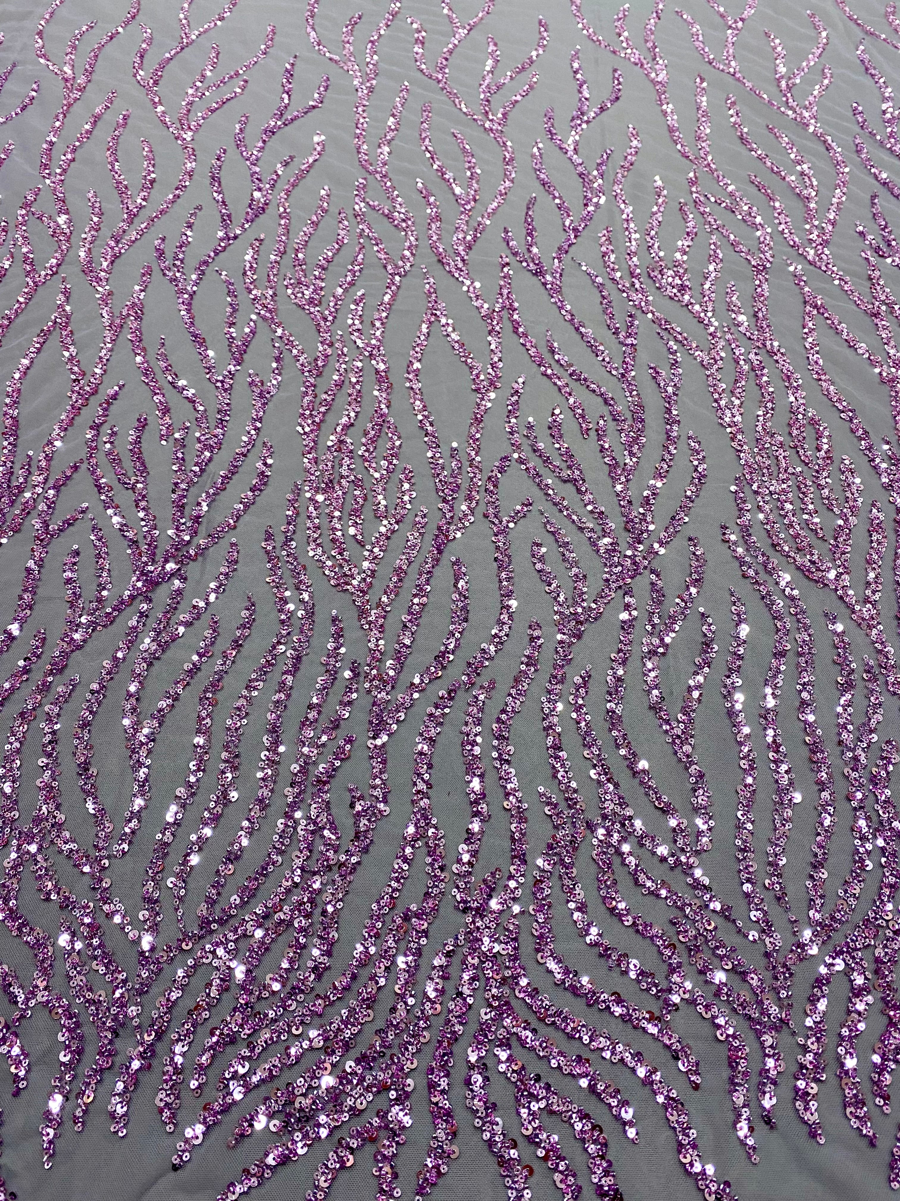 Dantela Couture Pudra cu Siraguri, cu Margele si Paiete