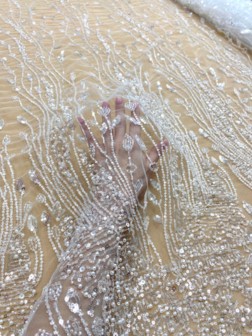Dantela Couture Diamond Model Geometric, gyöngyökkel, gyöngyökkel és flitterekkel
