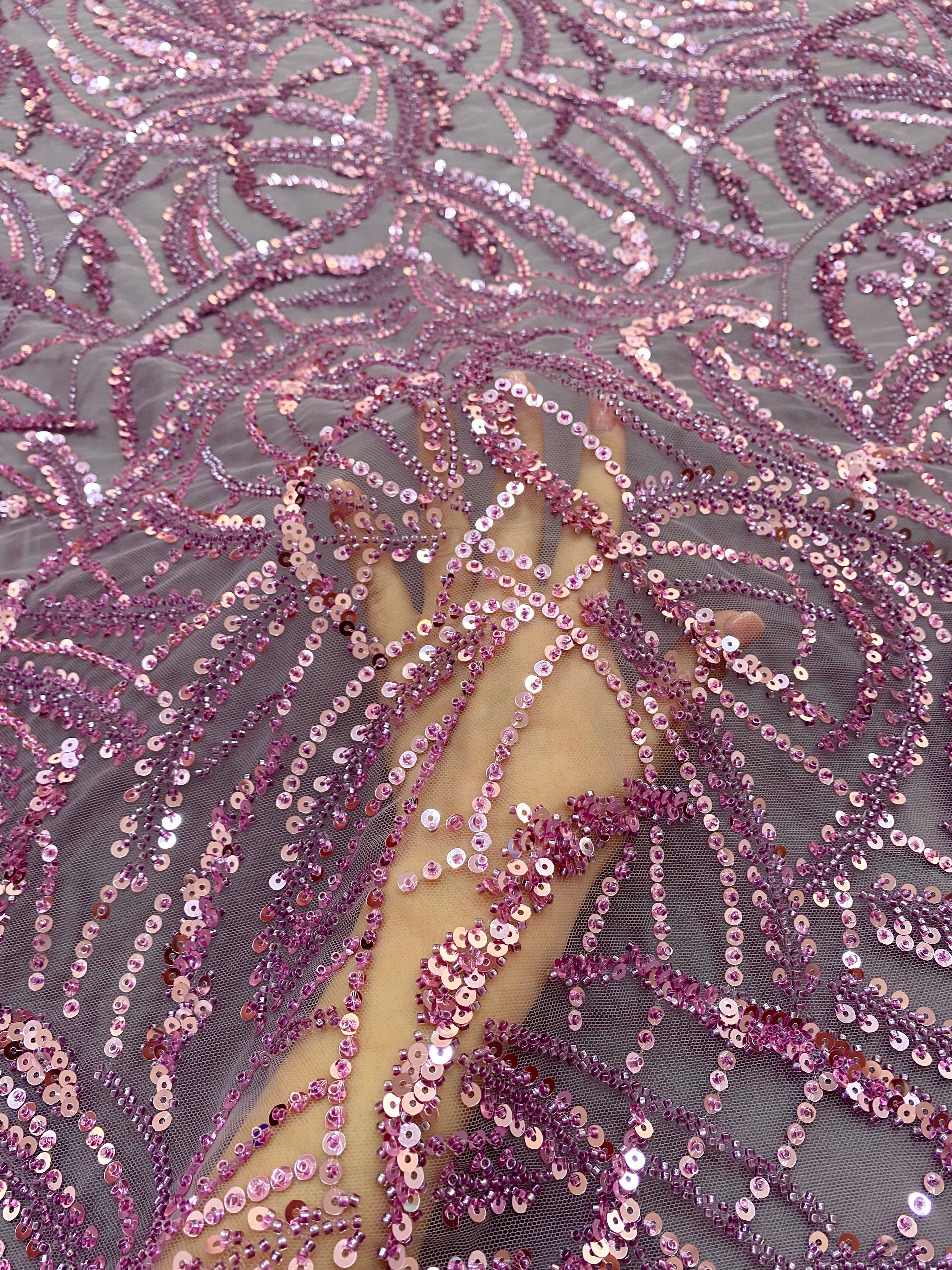 Dantela Couture Por, Lineáris és Levélmintás, Gyöngyökkel és Flitterekkel