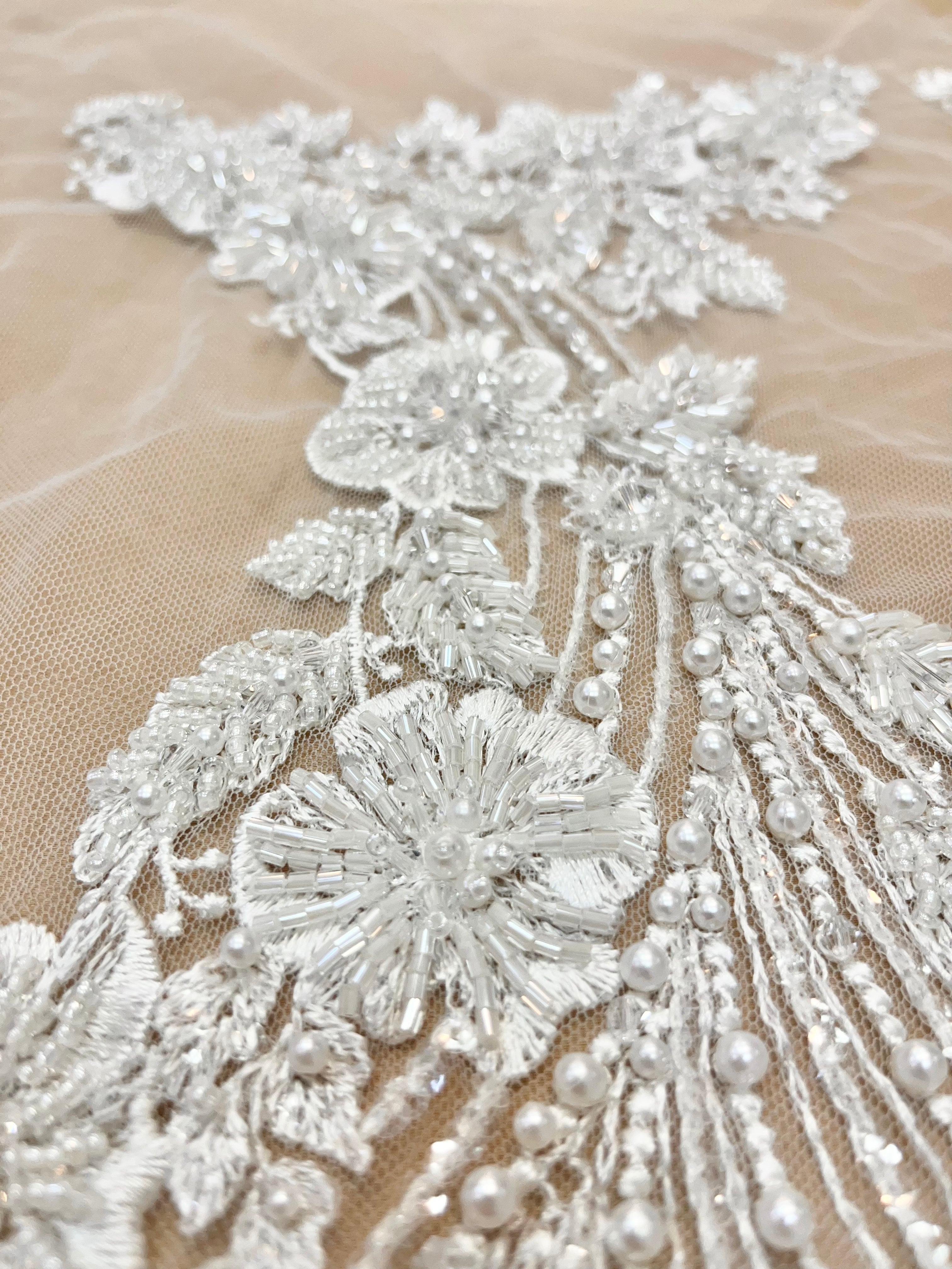 Set de Panouri pentru Bust cu Model Floral, cu Cristale, Perle si Paiete