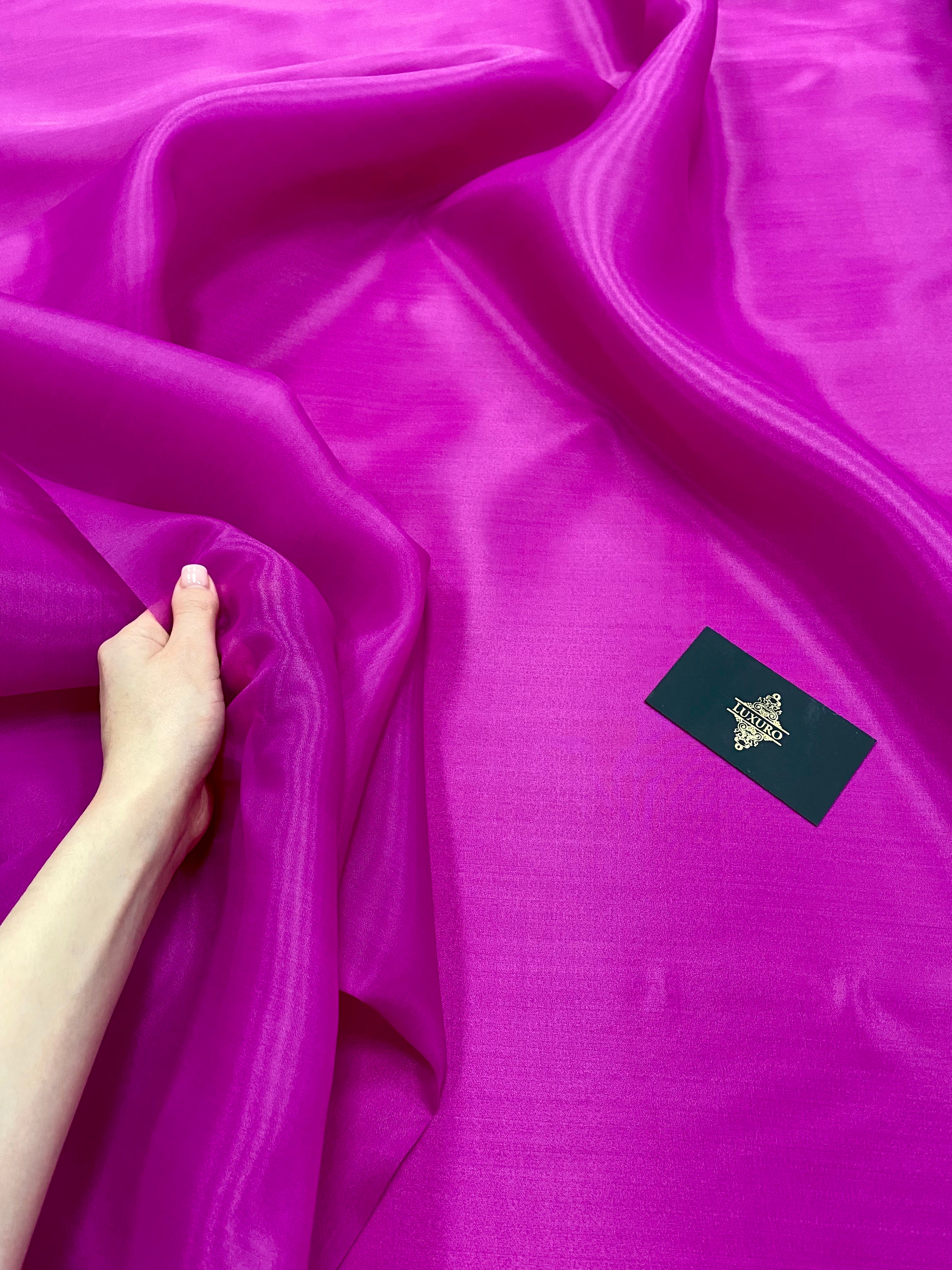 Organza gyöngyházfényű fukszia - 3 m széles