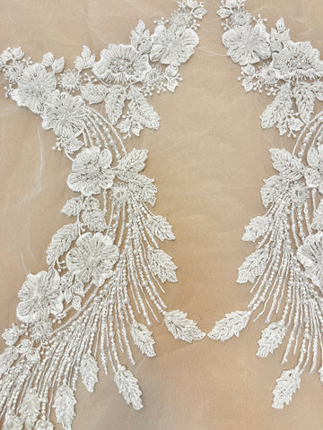 Set de Panouri pentru Bust cu Model Floral, cu Cristale, Perle si Paiete