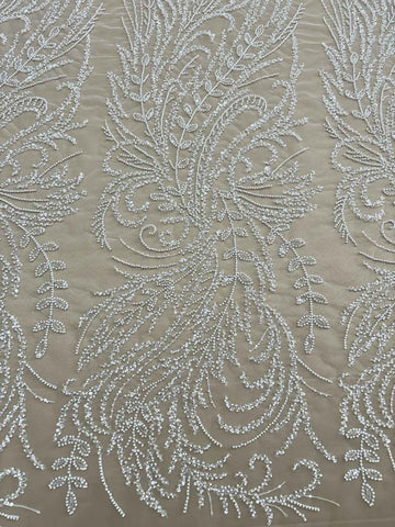Dantela Couture Ivory virágmintás, gyöngyökkel és flitterekkel