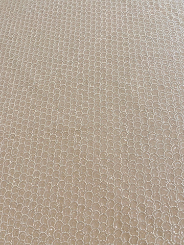 Dantela Ivory cu Model Geometric, cu Perle si Paiete