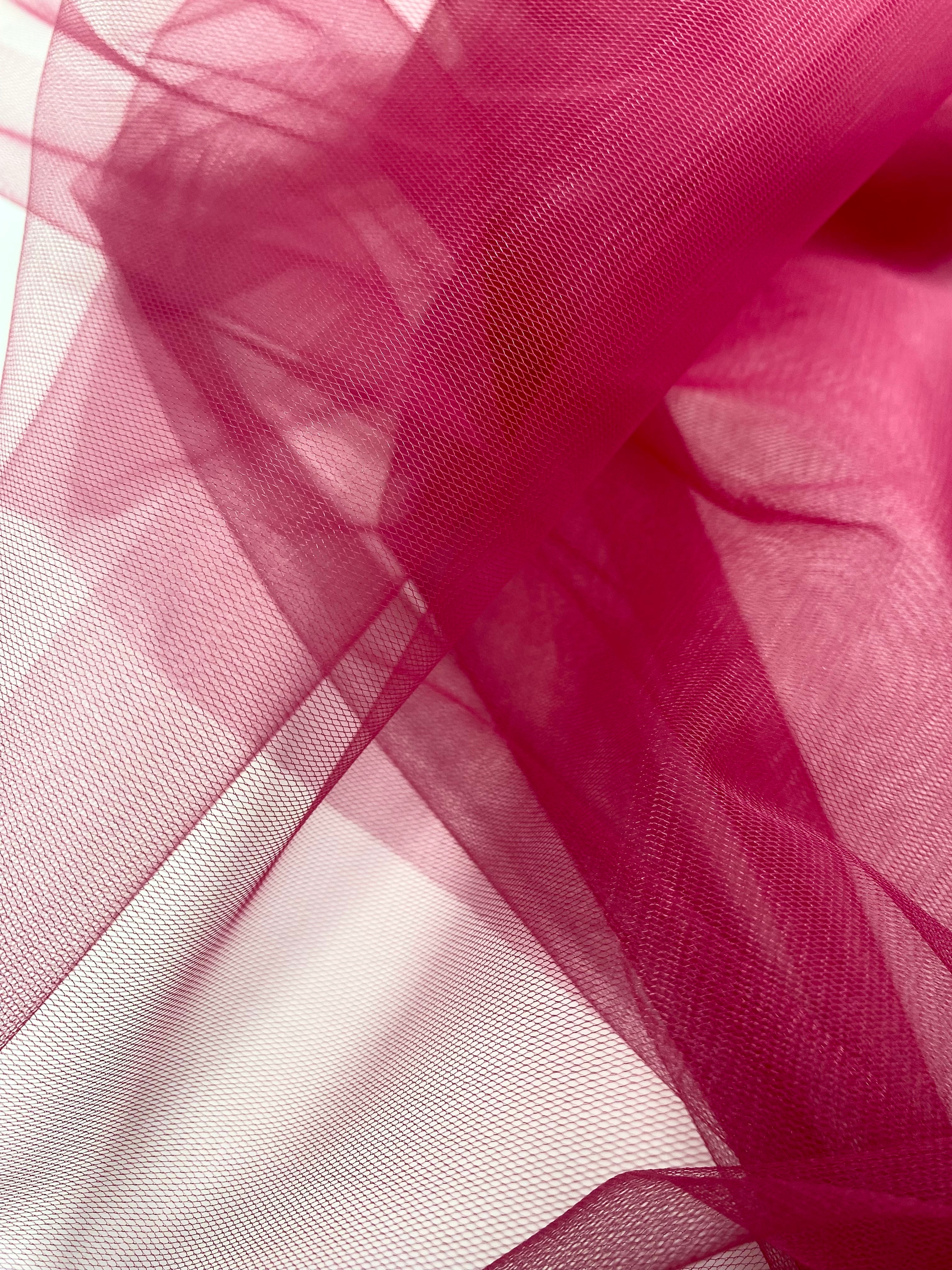 Tüll Klasszikus Sötét Magenta - 3 m Szélesség
